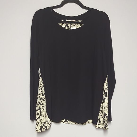 self Tops - NWT Self Black and Cream Blouse